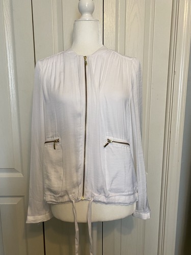 Liz Claiborne White Lightweight Zip Up 