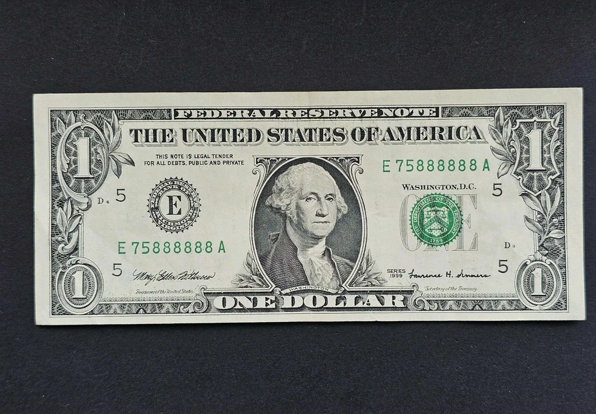 Circulated $1 1999 US Federal Reserve Small Notes for sale | eBay