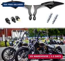 Black Universal Motorcycle Rearview Side Mirrors Compatible with Honda Kawasaki