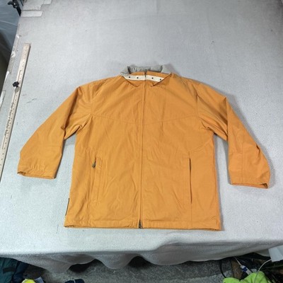 Rainforest Jacket Mens Large Orange Microfiber Lined Full Zip Windbreaker Top