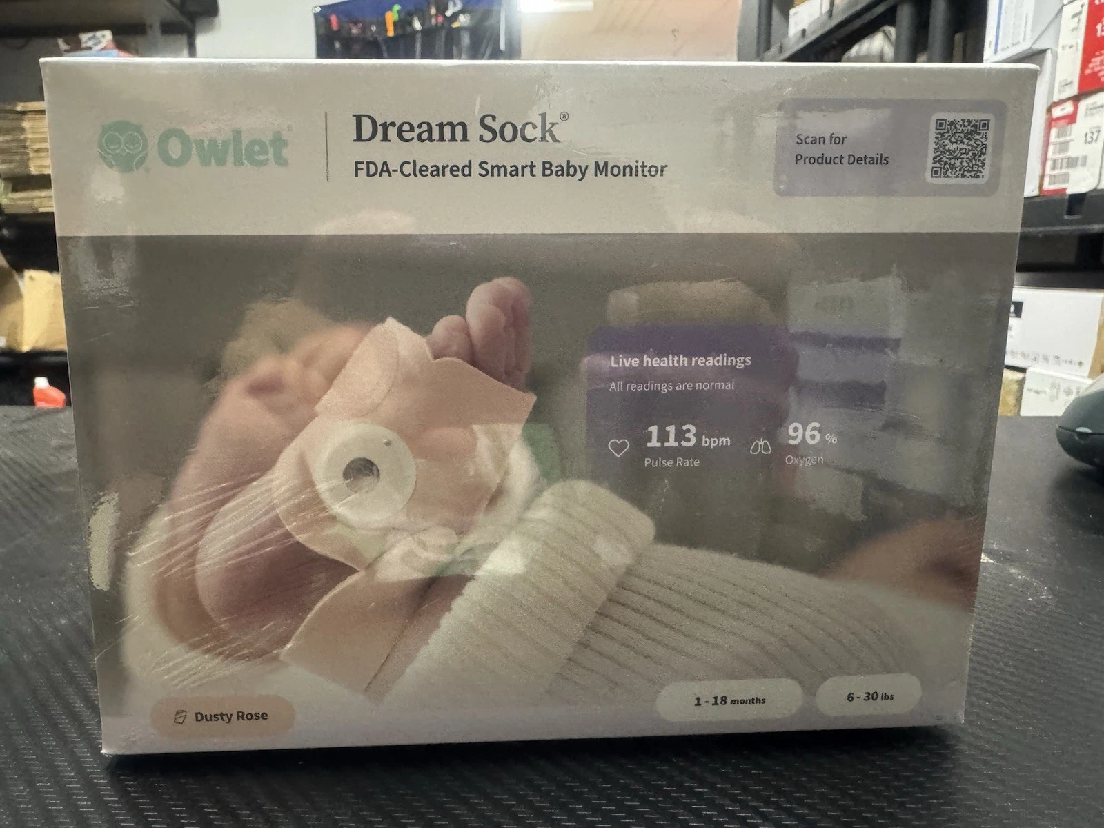 Owlet Dream Sock Baby Monitor - Dusty Rose (BM06N20MCJ)