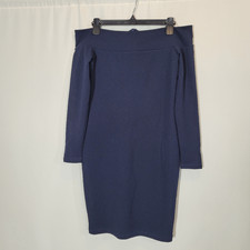 Nookie Navy Captive Off the Shoulder Mini Dress Large