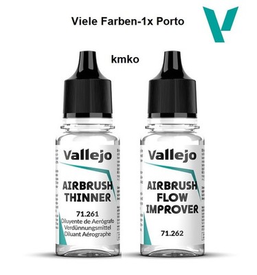 Vallejo Model Air NEUE FORMEL 71.261 Thinner/71. 262 Airbrush FlowImp 2x18ml