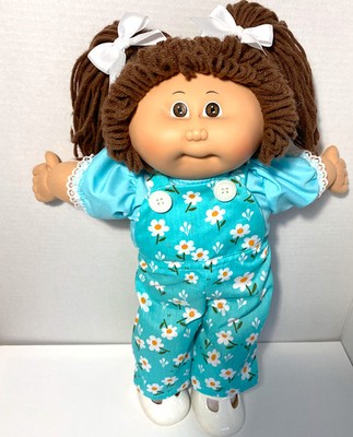 Cabbage Patch 16 inch Puppenkleidung Latzhose Bluse floral grün Print