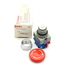 IDEC AVW411-R Mushroom Button Emergency Stop N.O./N.C. SPST/SPST, 10A 40mm