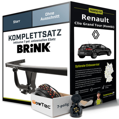 Anhängerkupplung BRINK starr für RENAULT Clio Grand Tour (Kombi) +E-Satz NEU PKW