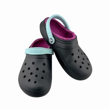 Crocs Classic Faux Fur Lined Clog Womens 8 Black Unisex Comfort Lightweight