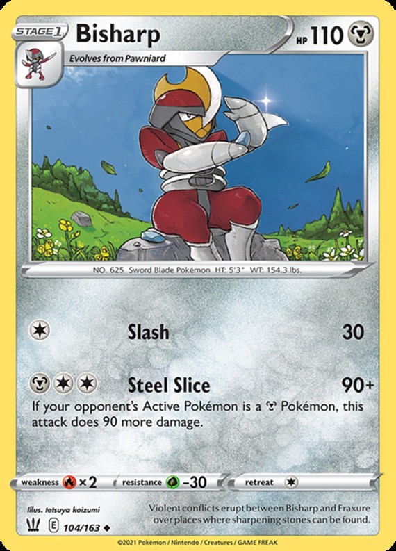 Bisharp - 104/163 - Uncommon (Lp) Battle Styles - Steel Pokémon