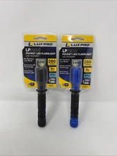 LuxPro 280 Lumen Tactical Pocket LED Flashlight Tackgrip LP290V2 Black/Blue Lot
