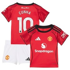 Manchester United adidas Home Babykit 2025-26 with Cunha 10 printing