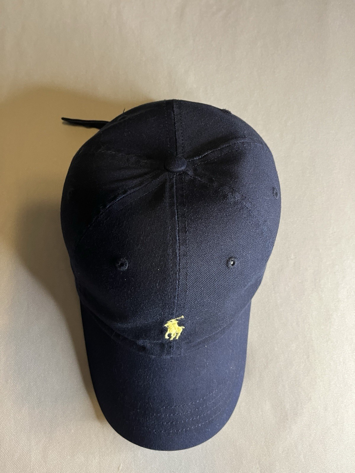 Cappello Polo Ralph Lauren Strap Tinta Unita Blu Navy Crema Pony Adulto