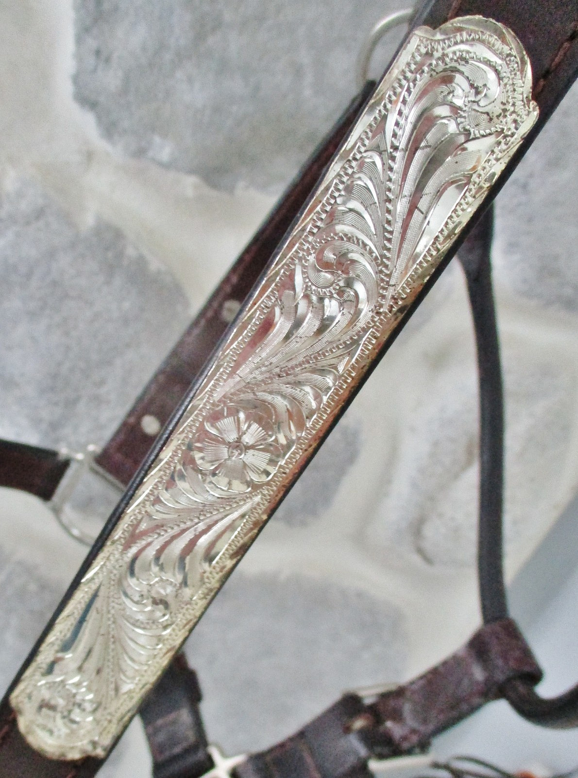 SCHNIEDERS S/S TACK  Dark Oil Silver TRISTAN MEXICO Accent Trim SHOW halter-NICE