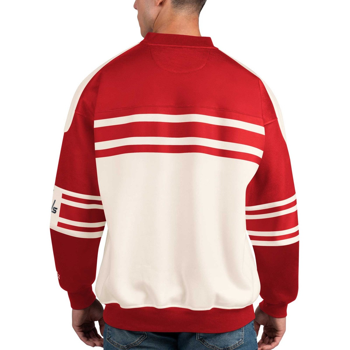 売れ筋商品|||スターター パーカー・スウェットシャツ アウター レディース Men's White Washington Capitals Defense Fleece Crewneck Pullover Sweatshirt White Men's Starter White Washington Capitals Defense Fleece