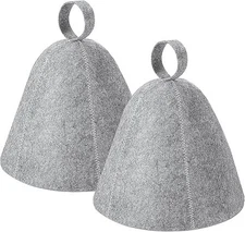 2 Pack Sauna Hat, Wool Felt Sauna Cap Russian Banya Cap Unisex Sauna Hat for Ste