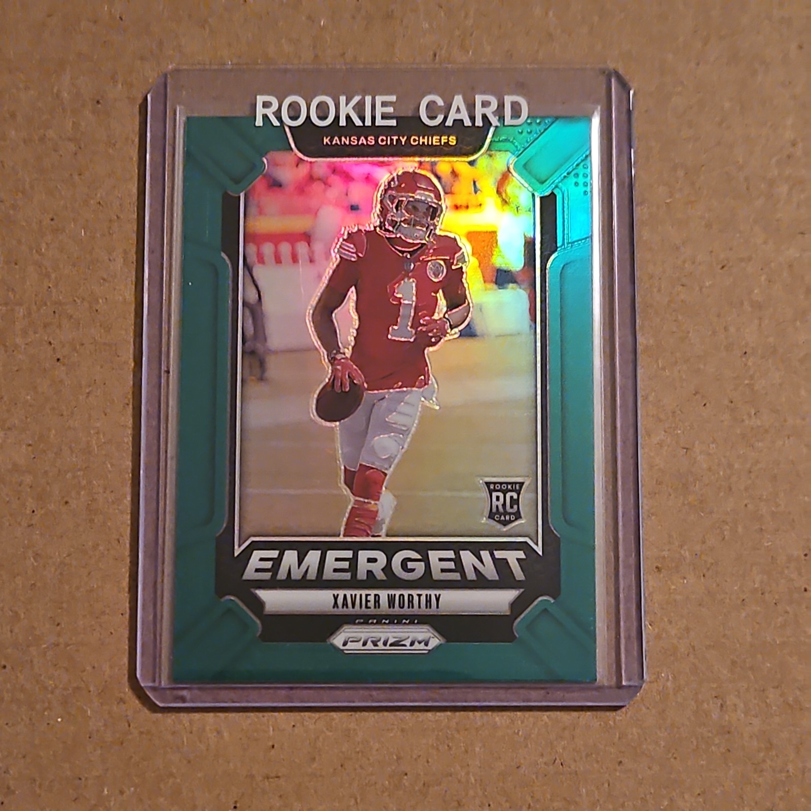2024 Panini Prizm - Emergent Xavier Worthy #7 Green Prizm Rookie (RC)