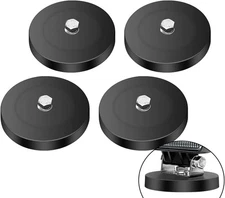 WFPOWER 4 Pack Rubber Coated Magnets for Work 4 x Magnetic Base Mount, Black 