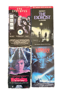4 Horror VHS Tapes: Nightmare on Elm St 1 Razorback Exorcist Lost Boys