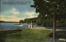 Weirs Beach,NH Endicott Rock U.S. Mail Boat,Lake Winnipesaukee Tichnor Vintage