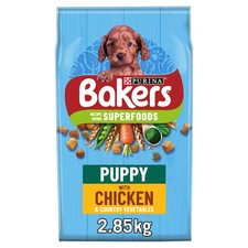 Bakers Puppy Dry Dog Food Chicken and Veg 2.85kg, Pack of 4 3.38 per kilo