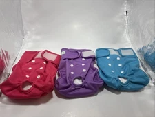 Wegreeco Reusable Washable Dog Diapers Medium Size, Pack of 3 Colors