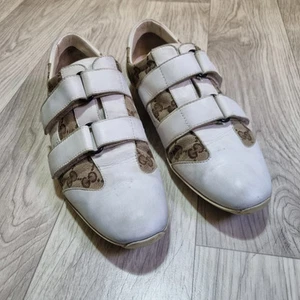 Gucci Chaussures Femme Blanc Logo Iconique Baskets Guccissima Monogramme GG Taille 9 Us