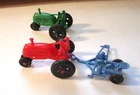 Marx Red & Green Farm Tractor's & Blue Farm Equipment