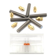 1.75mm Kit For MK8 3D Printer Extruder Brass Head Nozzle M6 Throat Tube  Drills