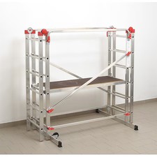 Hailo 9459-507 Portable Scaffold, Aluminum, 396 Lb Load Capacity, 7 Ft 6 In