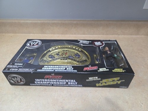 WWE JEFF HARDY 2007 FIGUR BOX SET MIT INTERCONTINENTAL CHAMPIONSHIP GÜRTEL SET - Bild 7 von 7