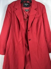 NWOT John Meyer Collection Red 2 Piece Dress Long Jacket Suit Set Size 20