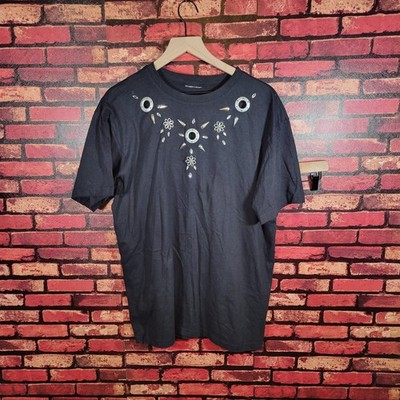 Womens XL Tubular Cotton T Shirt Metal Stud Concho Detail Western Boho