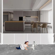 200inches Retractable Baby Gates Extra Wide, 34" Tall Extra Large Openings Ba