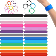 26 Pcs Rainbow Silicone Slap Bracelets Bulk, 13 Colors Decorative Snap Bracelets