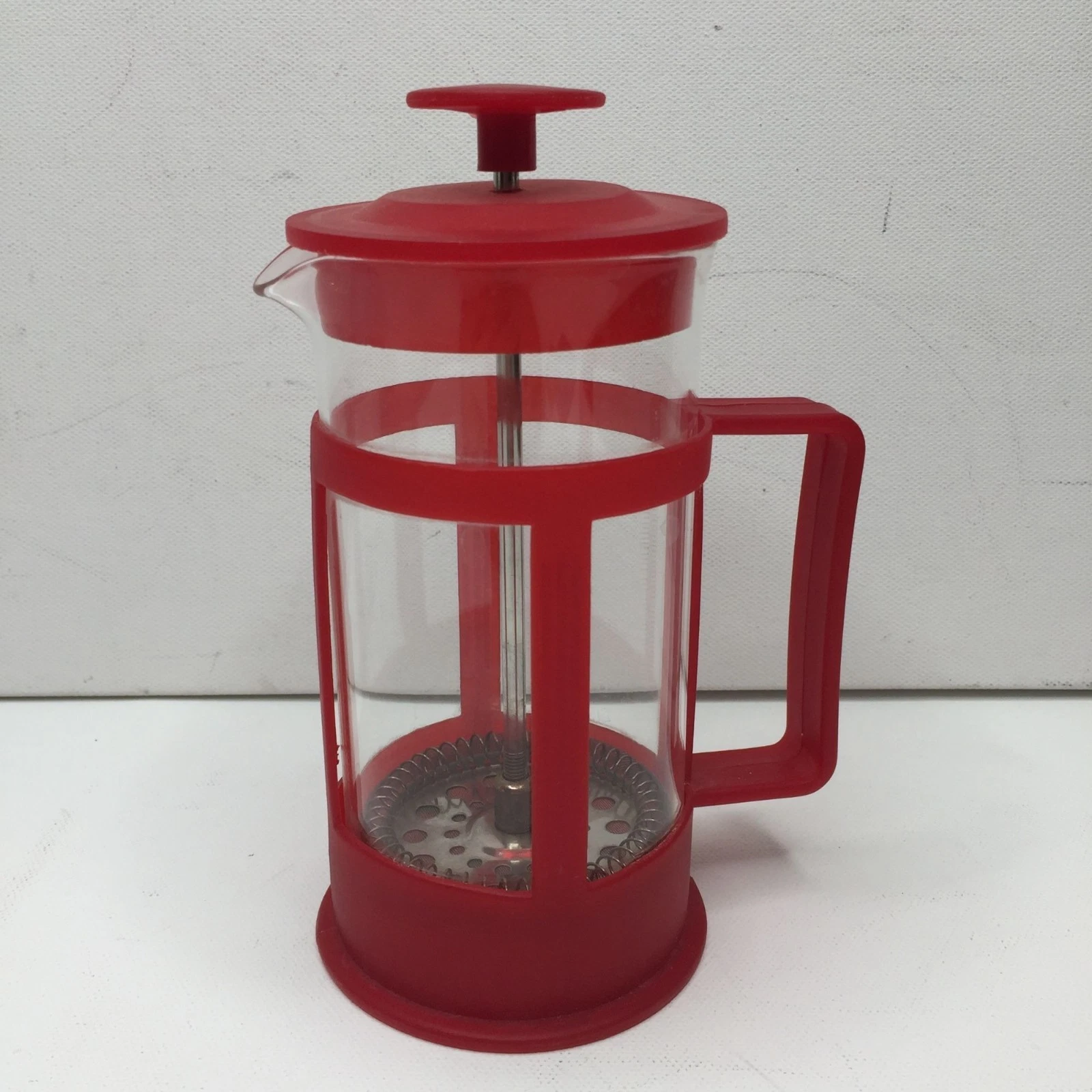 Red French Press Handheld Espresso Coffee Tea Maker Lightweight Plastic Kitchen