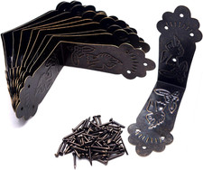 Mcredy 10 PCS Corner Guard Antique Decorative Box Corners 2.7X2.7X1.2 Retro Bron