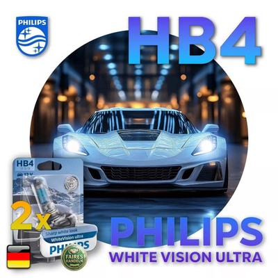 PHILIPS HB4 9006 WhiteVision 12V 51W P22d Halogen AutoLampe LED-Look ECE 2 St.