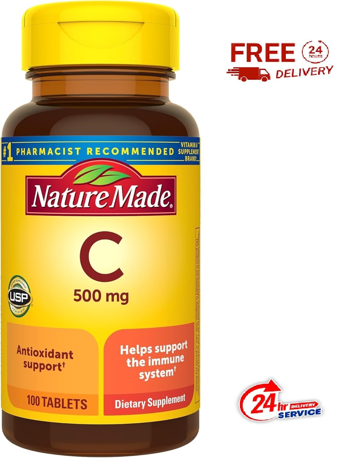 Nature Made Vitamin C 500 mg Tablets, Dietary Supplement, Vitamin C for Immune S