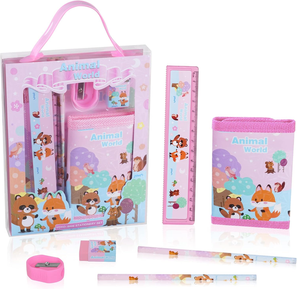 Tier Schreibwaren Set, Schreibwaren Geschenkset FüR MäDchen, Radiergummi, Anspit-image