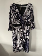 Coast Dress Bodycon Formal V-Neck Wrap Style Size 12 Slinky Draped Knee Length