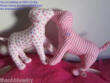 1 RARE NEW VICTORIA SECRET PINK 2004 WHITE TAG STRIPE POLKA DOT DOG COLLECTIBLE