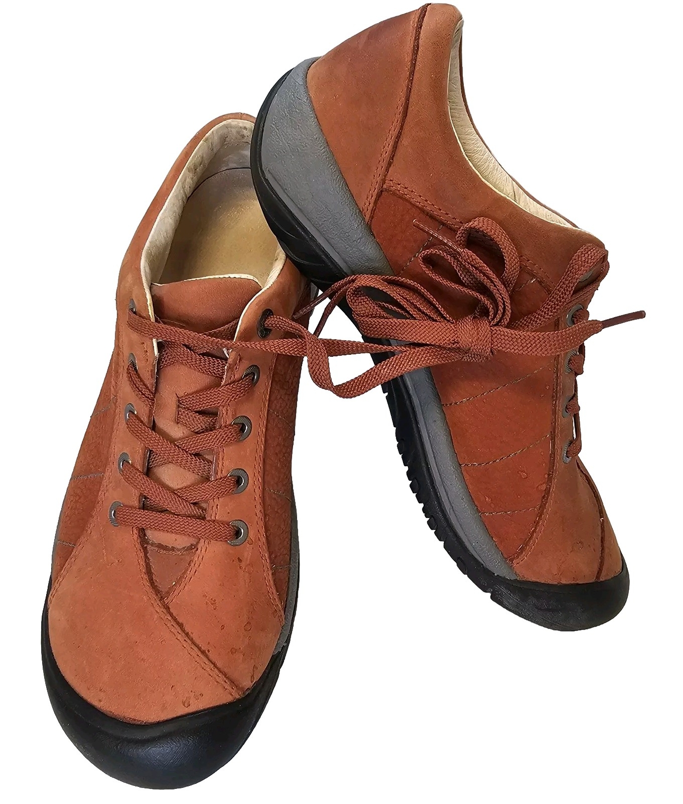 Scarpe da ginnastica Keen da donna in pelle stringate da trekking rosse ruggine hennè taglia 40 5 10 US