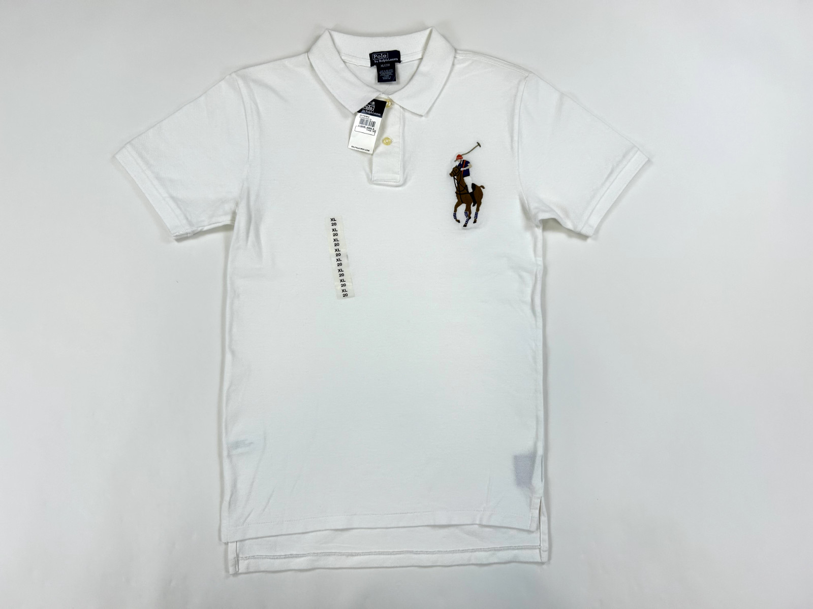 Футболка-поло Polo Ralph Lauren для мальчиков Big Pony - Белая (мульти) - XL (20)