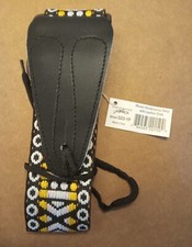 Yellow Planet Waves Woven Guitar Strap, 2" Bright Colorful, Leather Ends