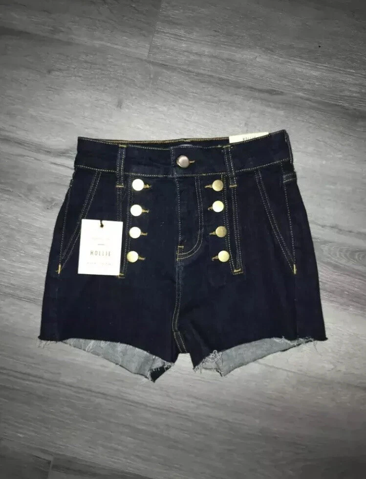 River island black store denim shorts