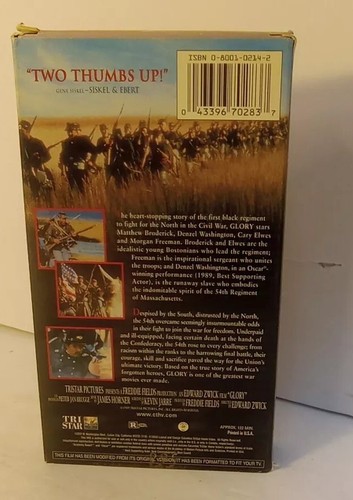 1989 Glory VHS (2000 Release) Matthew Broderick Morgan Freeman Denzel Washington - Picture 2 of 8