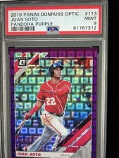 2019 Donruss Optic Pandora Purple Prizm #113 Juan Soto Nationals /99 PSA 9 MINT
