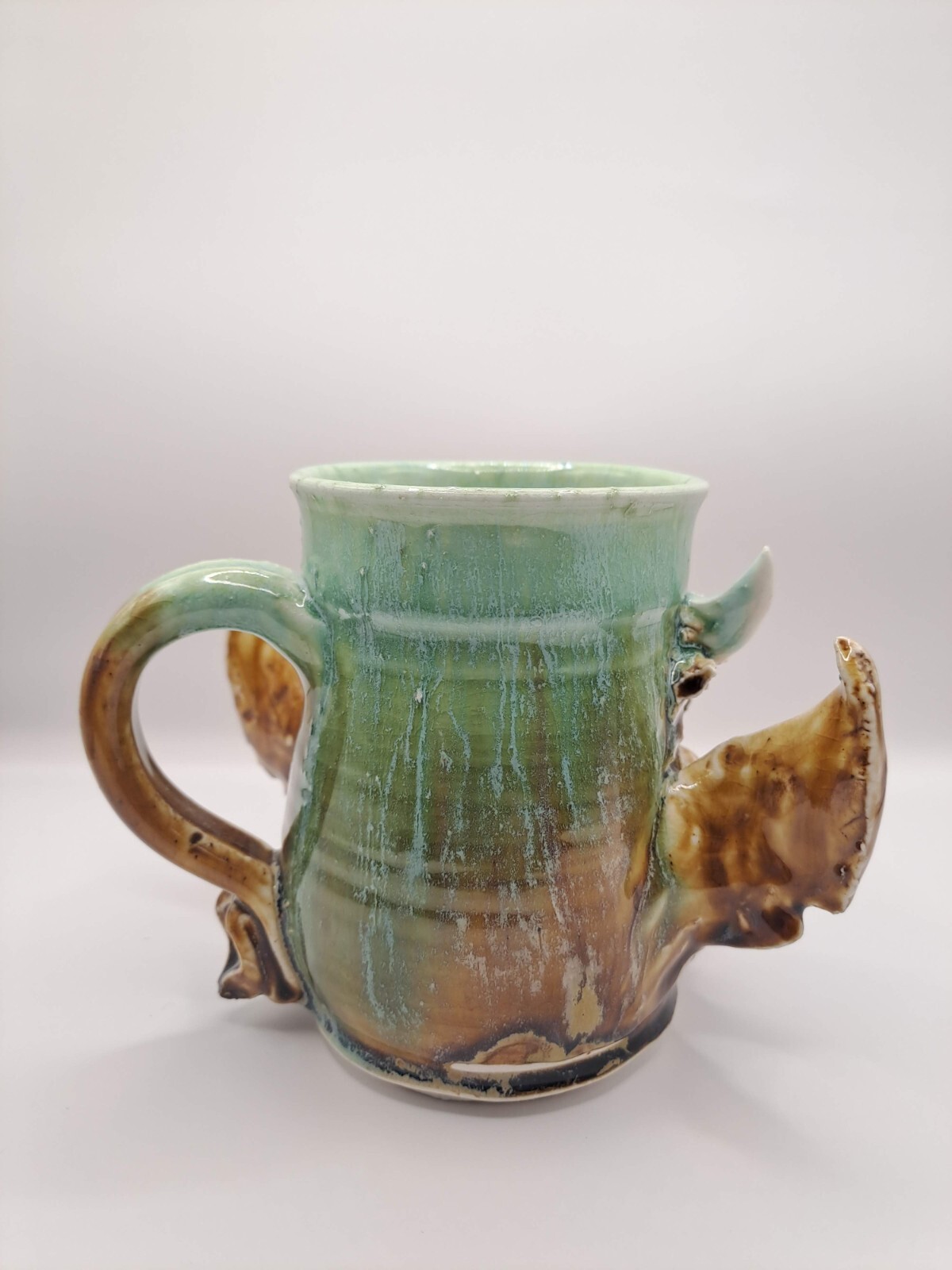 OOAK Pottery Mug by folk art face jug maker Mitchell Grafton dated 2011
