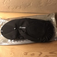 Bezioner Girl's Black Canvas Ballet Shoes Split Sole Slippers Size 39