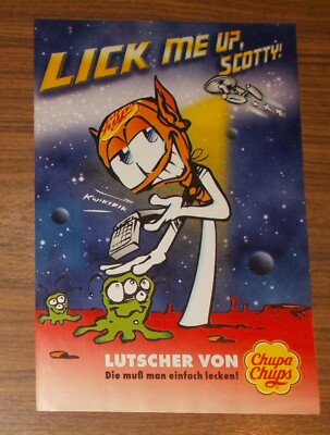 Rare Advertising Chupa Chups Lollipop - Lick Me Up, Scotty - Star Trek 1999