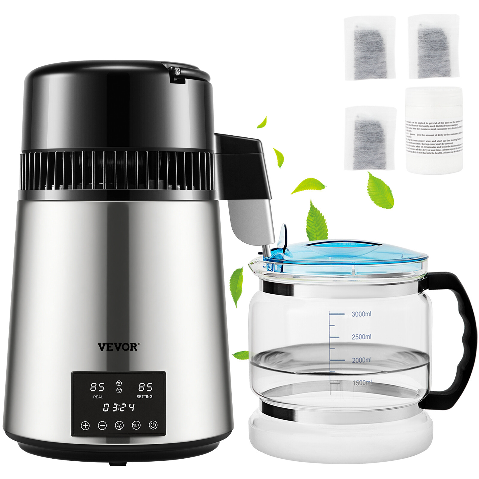Machine à eau distillée VEVOR 4L pour appareil PPC fer à repasser et plantes